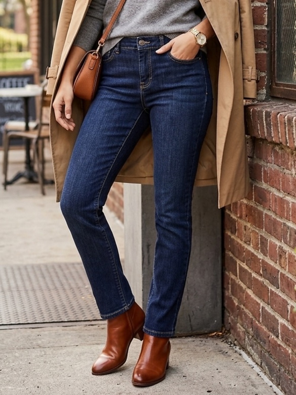 LOFT Dark Indigo Straight-Leg Jeans